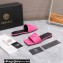Versace La Medusa Leather Slides Dark Pink