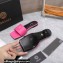 Versace La Medusa Leather Slides Dark Pink