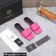 Versace La Medusa Leather Slides Dark Pink