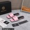 Versace La Medusa Leather Slides Pink