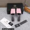 Versace La Medusa Leather Slides Pink