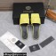 Versace La Medusa Leather Slides Yellow