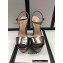 Gucci Multicolor Heel Platform Sandals Leather Metallic Gun Color