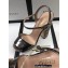 Gucci Multicolor Heel Platform Sandals Leather Metallic Gun Color