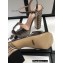 Gucci Multicolor Heel Platform Sandals Leather Metallic Gun Color