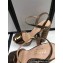 Gucci Multicolor Heel Platform Sandals Leather Metallic Bronze
