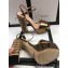 Gucci Multicolor Heel Platform Sandals Leather Metallic Bronze