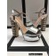Gucci Multicolor Heel Platform Sandals Leather Metallic Silver
