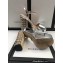 Gucci Multicolor Heel Platform Sandals Leather Metallic Silver