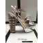 Gucci Multicolor Heel Platform Sandals Leather Metallic Silver