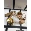 Gucci Multicolor Heel Platform Sandals Leather Metallic Gold