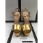 Gucci Multicolor Heel Platform Sandals Leather Metallic Gold