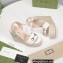 Gucci Platform 4cm Heel 13cm Wedge Sandals Leather White with Horsebit