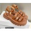 Celine CLEA TRIOMPHE GLADIATOR CHUNKY SANDALs in Vegetal Calfskin Brown 2022