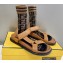 Fendi Feel Sandals Leather Brown with Wide Bands 2022