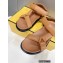 Fendi Feel Sandals Leather Brown with Wide Bands 2022
