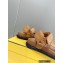 Fendi Feel Sandals Leather Brown with Wide Bands 2022