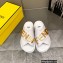 Fendi Fendigraphy Leather Slides White 2022