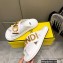 Fendi Fendigraphy Leather Slides White 2022
