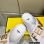 Fendi Fendigraphy Leather Slides White 2022