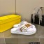 Fendi Fendigraphy Leather Slides White 2022