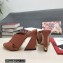 Dolce & Gabbana Heel 11cm Mules Calfskin Brown with Geometric Heel 2022