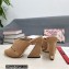 Dolce & Gabbana Heel 11cm Mules Suede Camel with Geometric Heel 2022