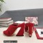 Dolce & Gabbana Heel 11cm Mules Suede Red with Geometric Heel 2022