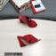 Dolce & Gabbana Heel 11cm Mules Suede Red with Geometric Heel 2022
