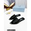 Prada Leather Slides Black 2022