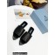 Prada Leather Slides Black 2022