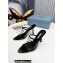 Prada Heel 10cm Logo-print Plexiglas PVC Slides Black/Transparent 2022