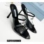 Prada Heel 10cm Logo-print Plexiglas PVC Slides Black/Transparent 2022