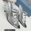 Prada Heel 10cm Logo-print Plexiglas PVC Slides Silver 2022