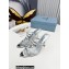 Prada Heel 10cm Logo-print Plexiglas PVC Slides Silver 2022