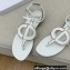 Dior D-Club Flat Thong Sandals White 2022