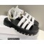 Celine CLEA TRIOMPHE GLADIATOR CHUNKY SANDALs in Vegetal Calfskin White 2022