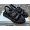 Prada Puffy Lambskin Slingback Sport Flatform Sandals Black 2022