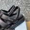 Prada Puffy Lambskin Slingback Sport Flatform Sandals Black 2022