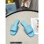 Prada Geometric Motif Nappa Leather Slides Light Blue 2022