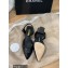 Chanel Lambskin and Patent Calfskin Open Shoes Pumps G38846 Black 2022