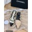 Chanel Lambskin and Patent Calfskin Open Shoes Pumps G38846 White 2022