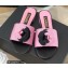 Chanel Grosgrain Camellia Mules Pink/Black 2022