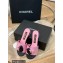 Chanel Grosgrain Camellia Mules Pink/Black 2022