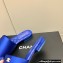 Chanel Satin Mules G38858 Blue 2022