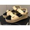 Chanel Logo Platform Sandals Beige 2022