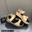 Chanel Logo Platform Sandals Beige 2022