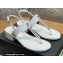 Chanel Chain Patent Calfskin Heel Thong Sandals G38200 White 2022