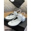 Chanel Chain Patent Calfskin Heel Thong Sandals G38200 White 2022