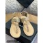 Chanel Chain Patent Calfskin Heel Thong Sandals G38200 Beige 2022